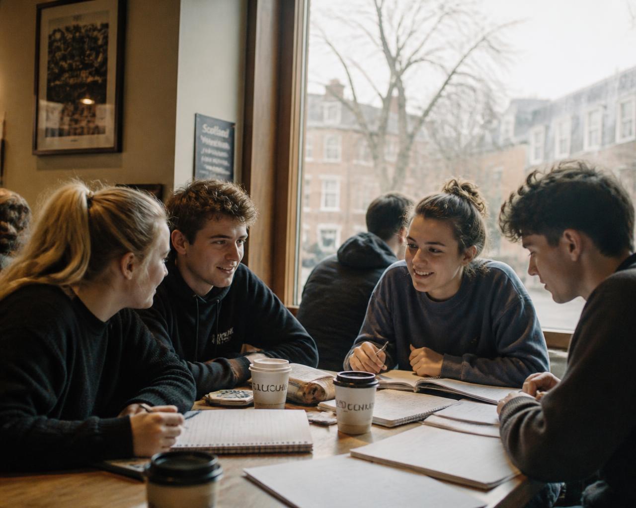 Students studying together